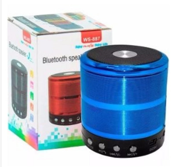 Caixa de Som 887 Mini Caixinha Bluetooth Portatil Usb Sd Fm Bateria Recarregável Amplificada - Grave Potente