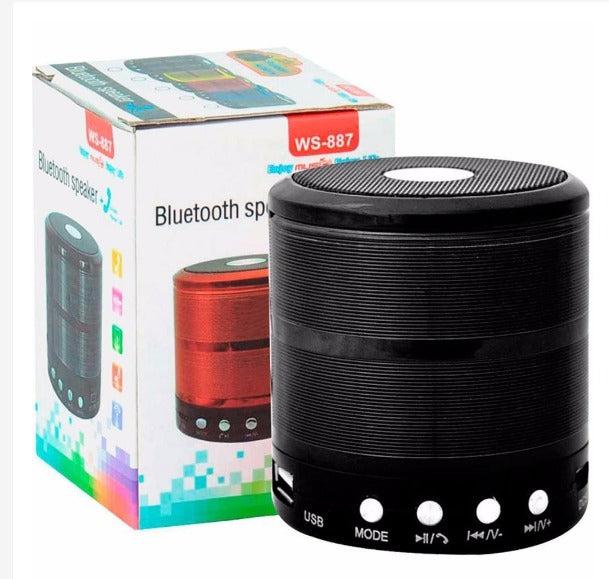 Caixa de Som 887 Mini Caixinha Bluetooth Portatil Usb Sd Fm Bateria Recarregável Amplificada - Grave Potente