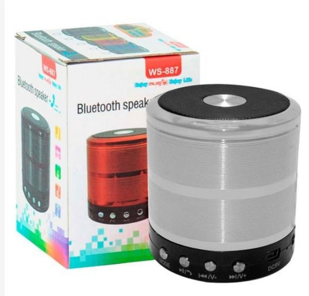 Caixa de Som 887 Mini Caixinha Bluetooth Portatil Usb Sd Fm Bateria Recarregável Amplificada - Grave Potente